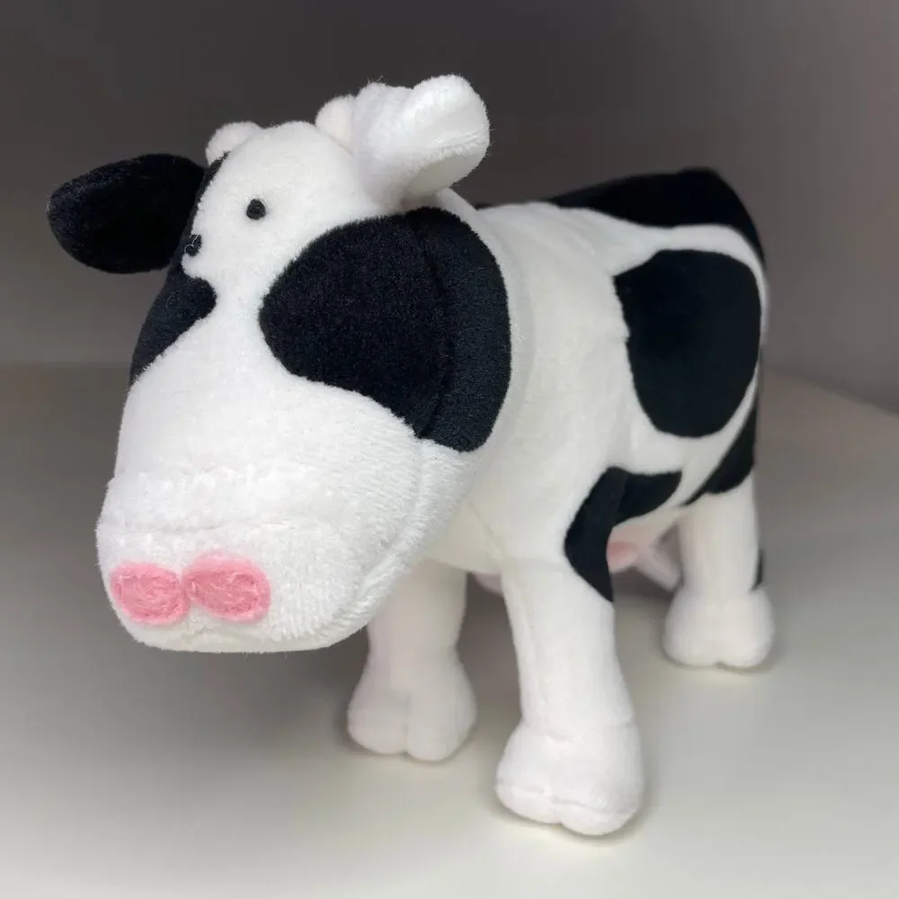 Vintage 2001 Happy House Cow Plush 7” Spotted Stuffed Animal Marcel Schurman